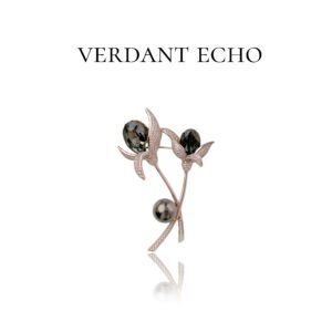 Artificial Tea-Colored Crystal Flower Silver Brooch