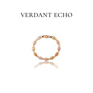 Artificial multi-colored crystal golden bracelet-3