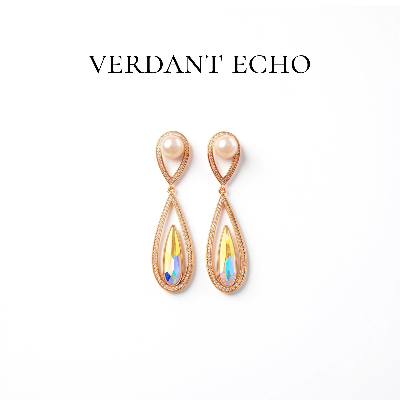 Artificial crystal and artificial pearl colorful earrings