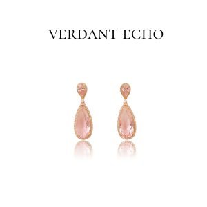 Artificial crystal pink earrings