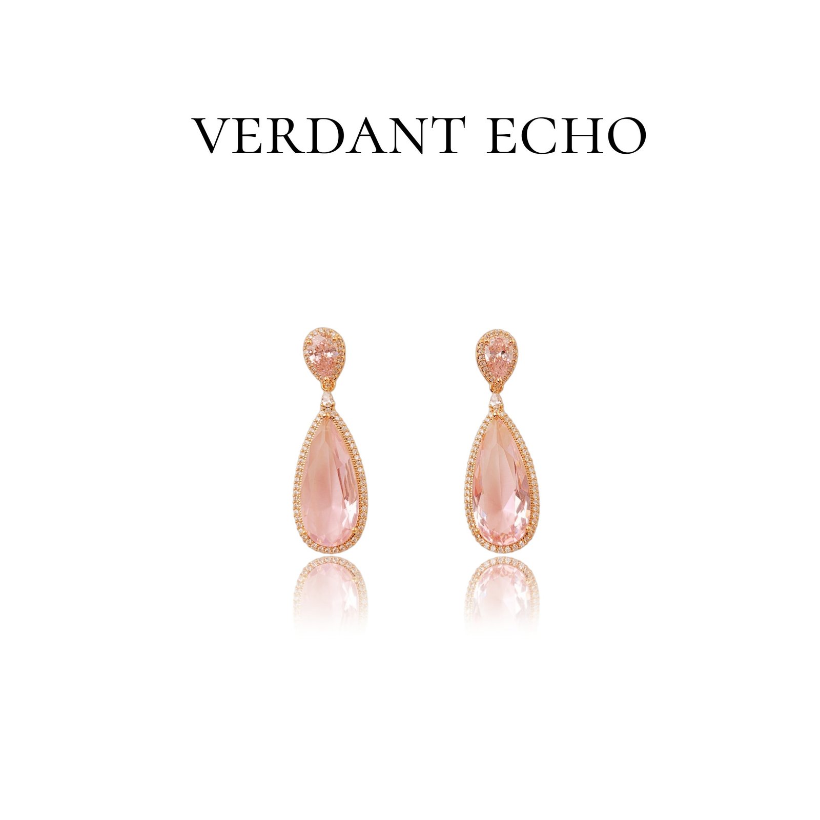 Artificial crystal pink earrings