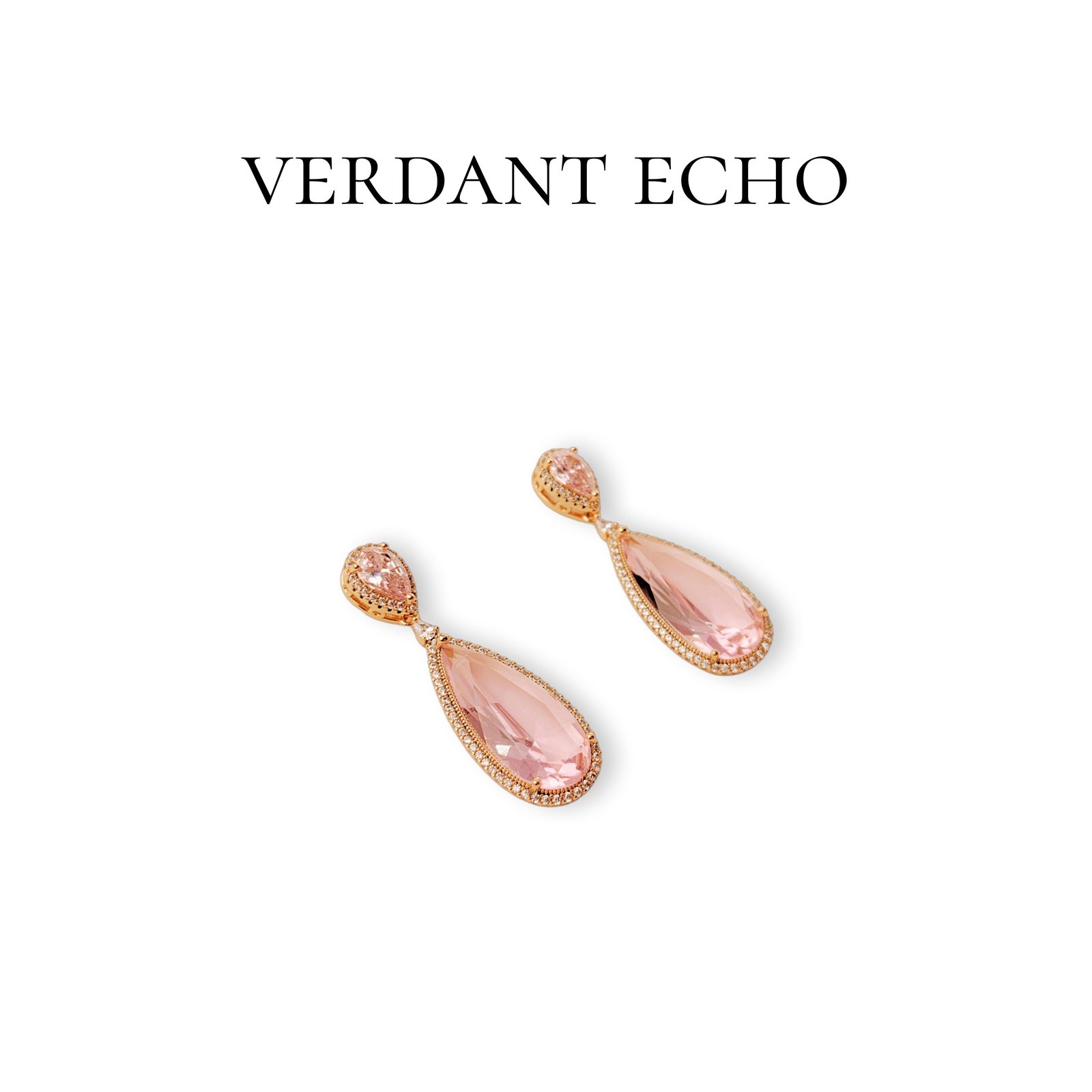 Artificial crystal pink earrings-2