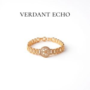 Artificial white crystal cross-spliced golden bracelet