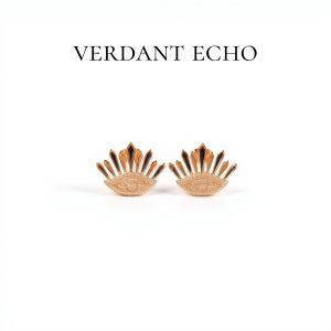 Synthetic white crystal eyes and golden earrings