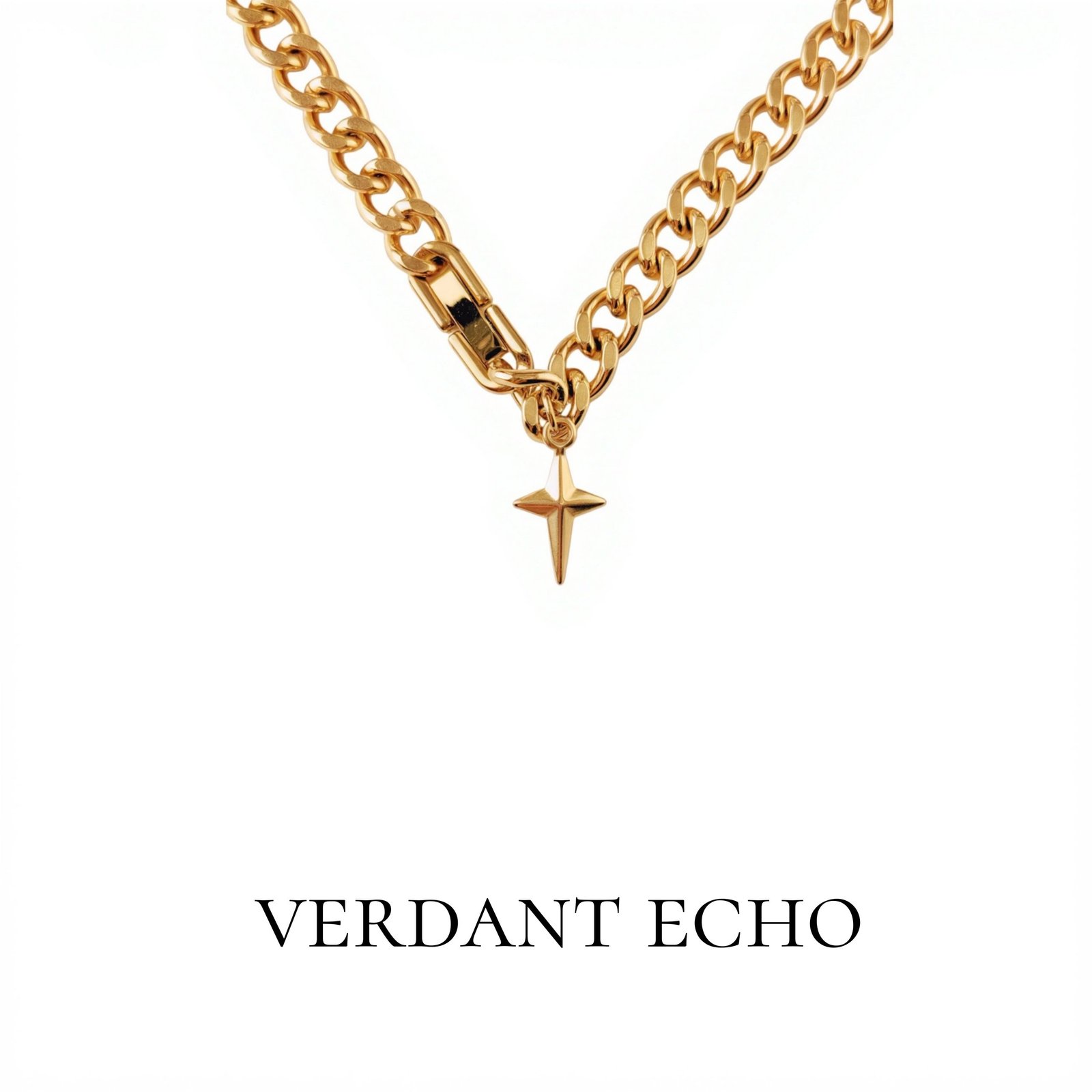 Cross star golden necklace