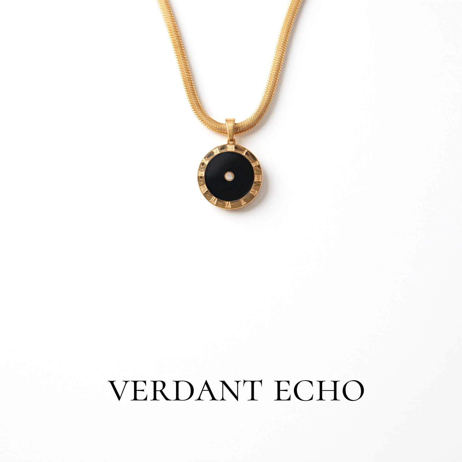 Clock dial gold necklace-2