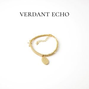 Gold bead cross bracelet 4mm gold bead curved tube engraved - portrait + cross gold curved tube bracelet stainless steel