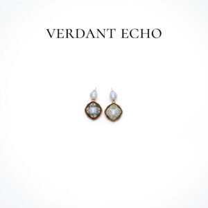 DTZB00041 Natural Freshwater Pearl Copper-plated Gold Earrings (Gold Brown Edging Pattern Style)