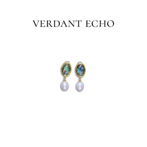 DTZB00042 Natural Freshwater Pearl Copper-plated Gold Earrings (Fluorescent Wave Gold Inlay Style)