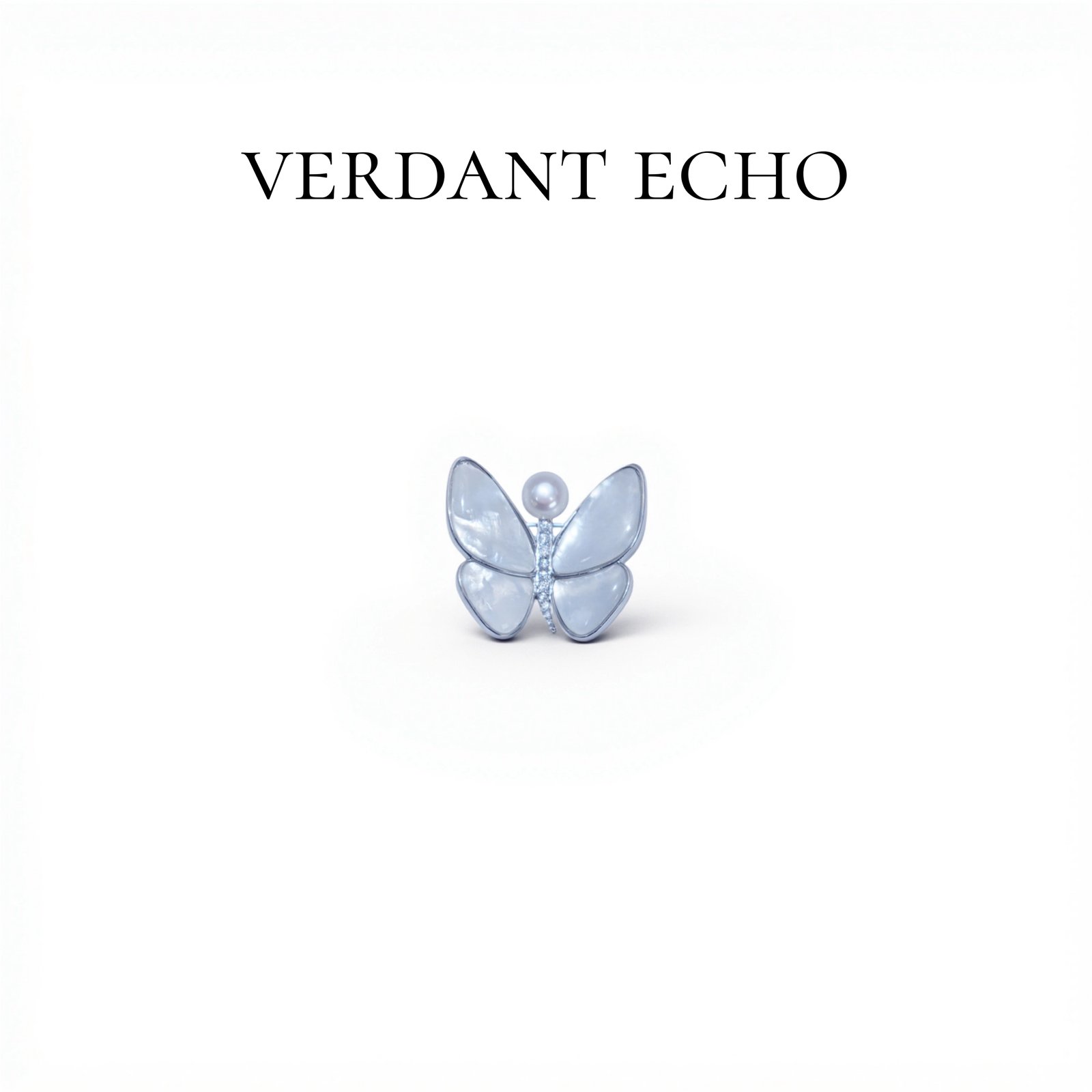 DTZB00067 Natural Freshwater Pearl Copper Gold Plated Pearl Brooch (Silver Butterfly Style)