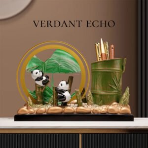 Chinese style panda cultural and creative pen holder, flowing sand painting decoration, office desk relocation, graduation gift for teacher